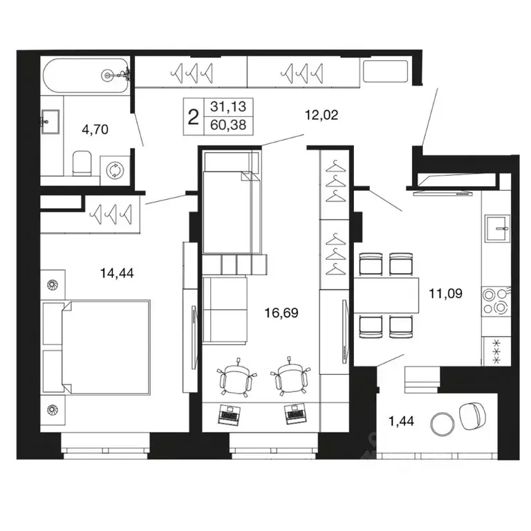 2-к кв. Московская область, Апрелевка Наро-Фоминский городской округ, ... - Фото 1
