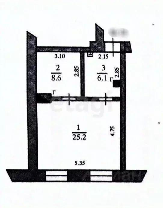 2-к кв. Краснодарский край, Новороссийск Элеваторная ул., 13 (39.9 м) - Фото 2