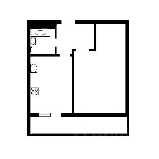 Квартира, 1 комната, 41.8 м - Фото 1