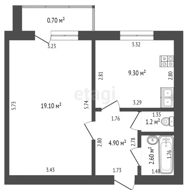 1-к кв. Мордовия, Саранск Большевистская ул., 111В (37.1 м) - Фото 1