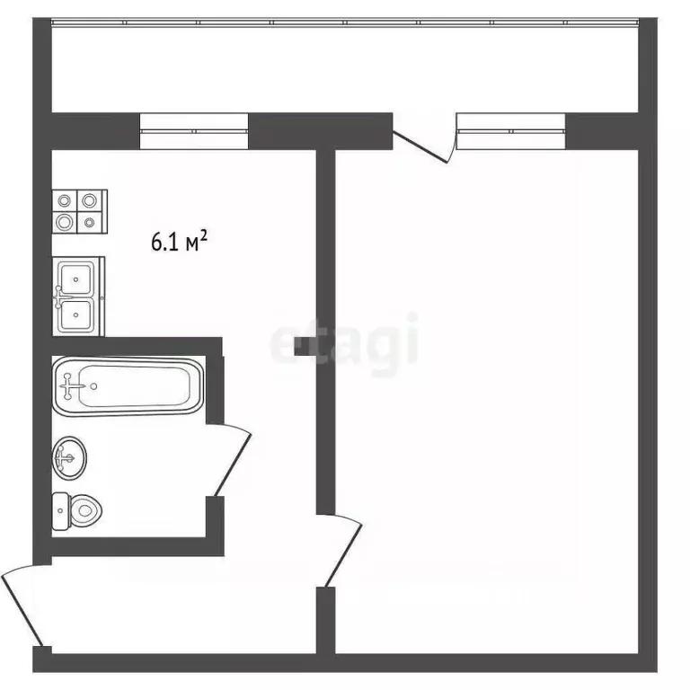 1-к кв. Архангельская область, Архангельск ул. А.О. Шабалина, 22 (31.1 ... - Фото 1