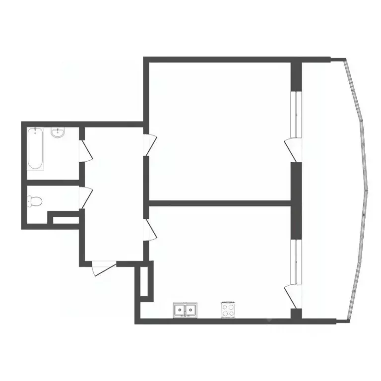 1-к кв. Тюменская область, Тюмень ул. Монтажников, 47 (49.8 м) - Фото 0