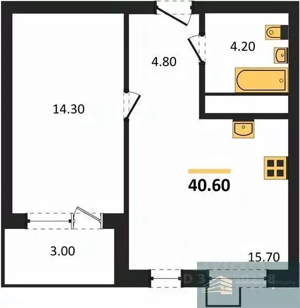 1-к кв. Воронежская область, Воронеж бул. Содружества, 6 (40.6 м) - Фото 1
