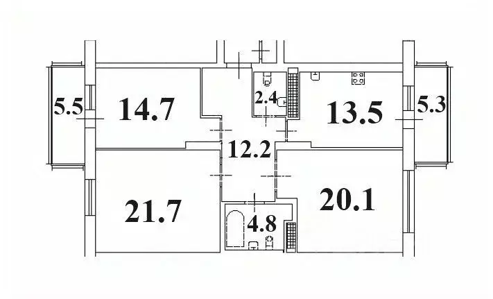 3-к кв. Санкт-Петербург Петергофское ш., 45 (89.4 м) - Фото 2