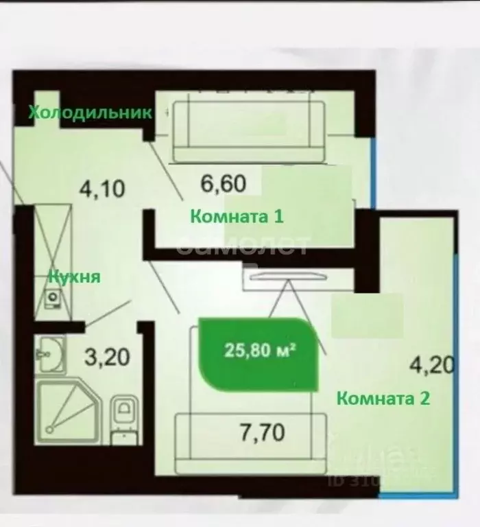 2-к кв. Краснодарский край, Сочи Бытха мкр, ул. Ясногорская, 16/6к4 ... - Фото 1