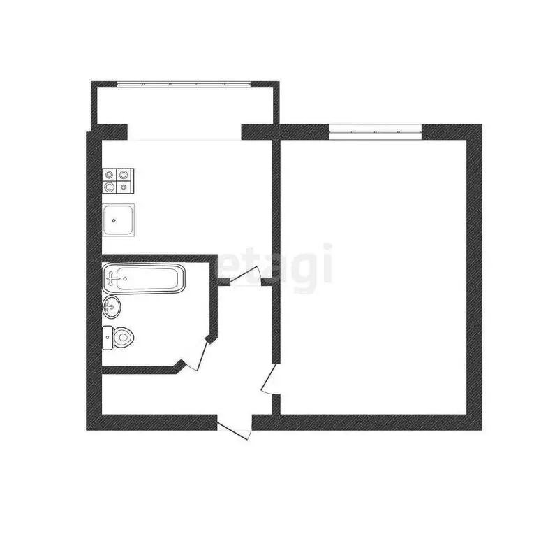 1-комнатная квартира: Нальчик, улица Неделина, 19А (32.3 м) - Фото 1