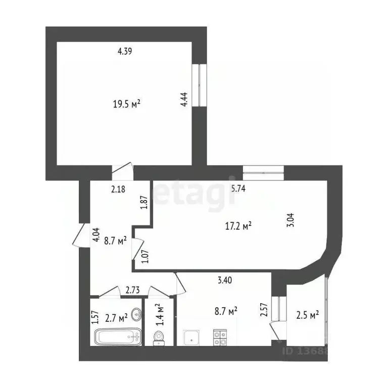 2-к кв. Хабаровский край, Комсомольск-на-Амуре ул. Аллея Труда, 40 ... - Фото 1