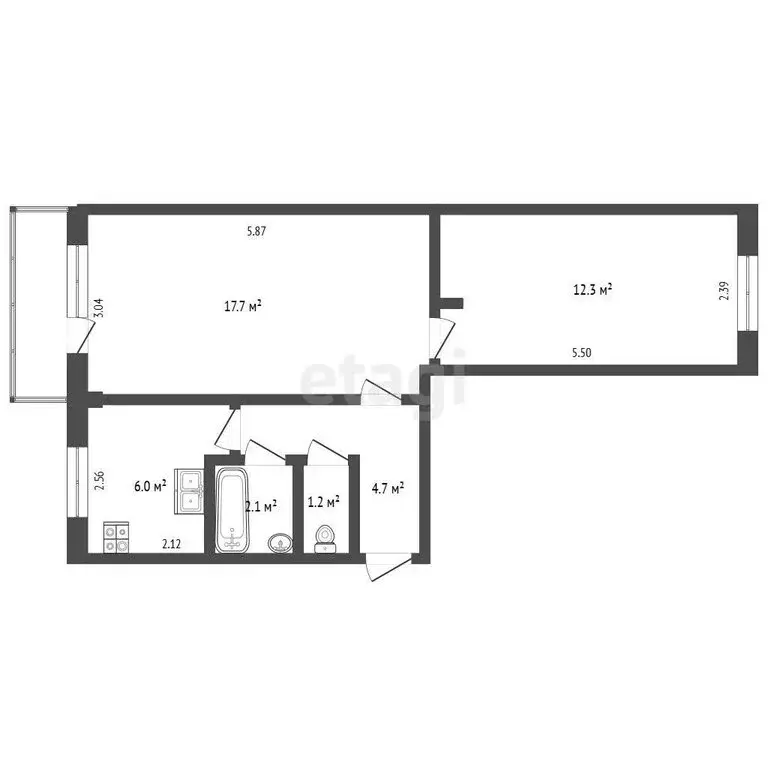 2-комнатная квартира: Петрозаводск, Кондопожская улица, 3 (44.8 м) - Фото 0