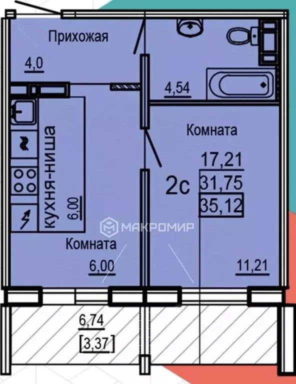 1-к кв. Челябинская область, Челябинск ул. Овчинникова, 18А (35.0 м) - Фото 1