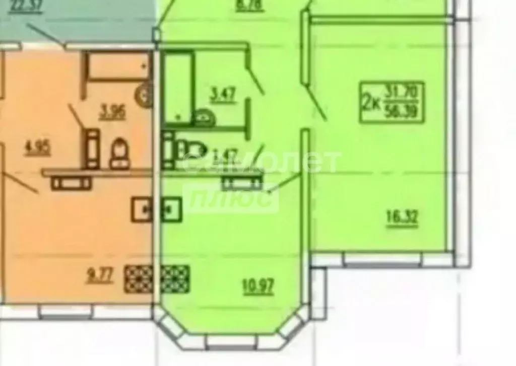 2-к кв. Курская область, Курск ул. Евгения Клевцова, 20 (56.0 м) - Фото 2