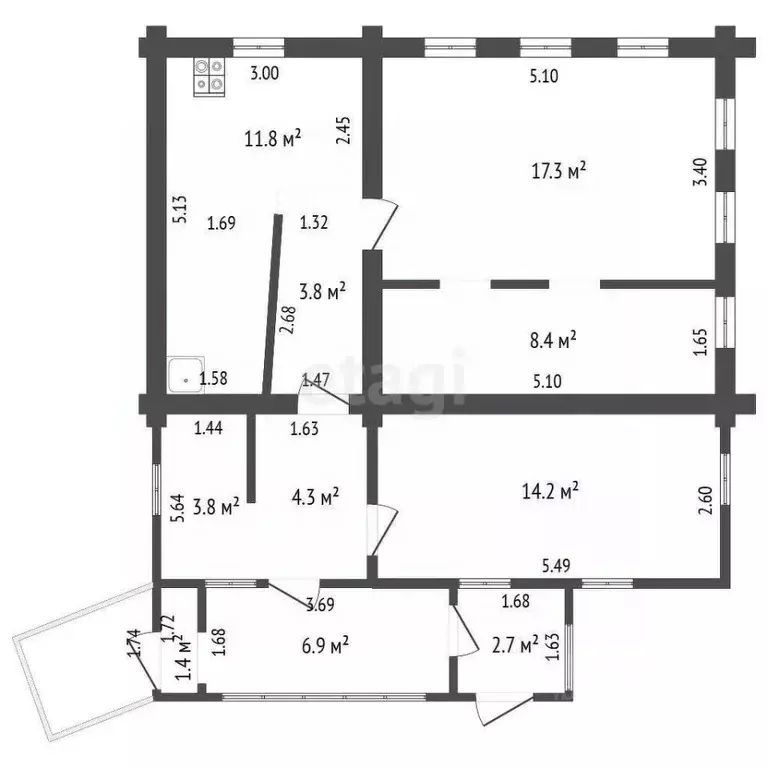 Дом в Башкортостан, Стерлитамак ул. Ильича (74 м) - Фото 1