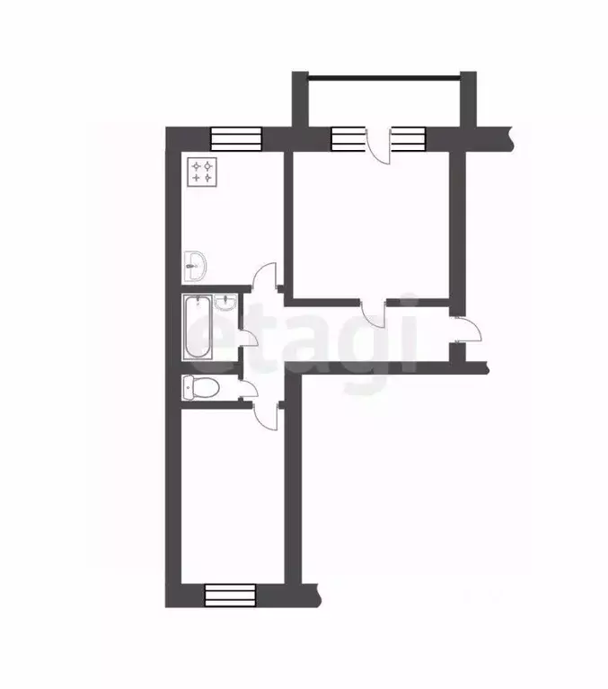 2-к кв. Челябинская область, Южноуральск ул. Сергея Буландо, 11 (60.5 ... - Фото 2