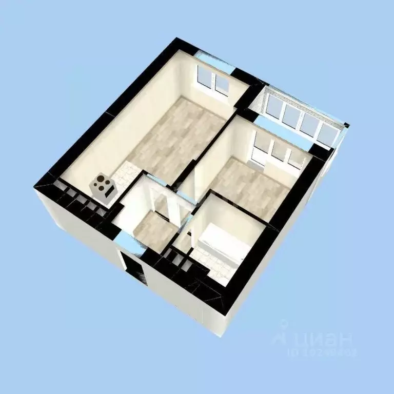 2-к кв. Башкортостан, Уфа Владивостокская ул., 1/2 (36.8 м) - Фото 2