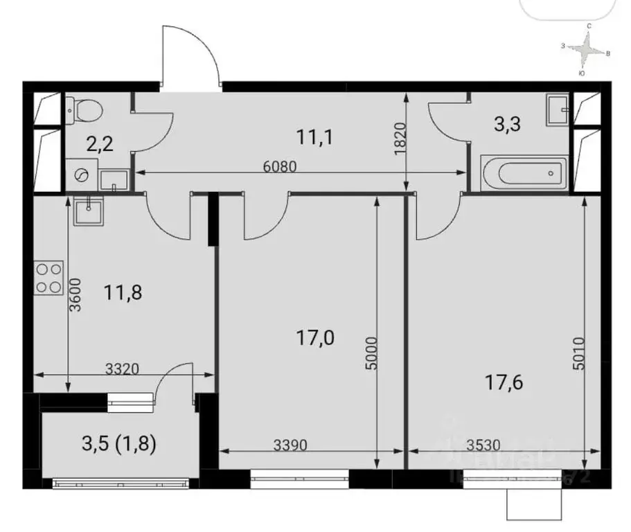 2-к кв. Московская область, Ленинский городской округ, пос. Развилка ... - Фото 0
