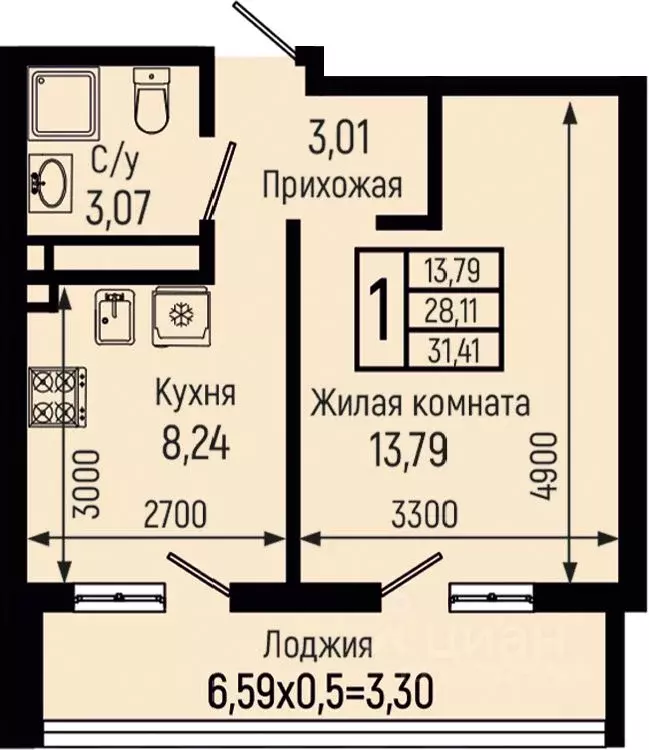 1-к кв. Краснодарский край, Туапсинский муниципальный округ, с. Небуг ... - Фото 0