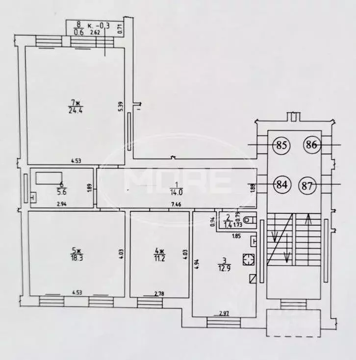 3-к кв. Калининградская область, Калининград Балашовская ул., 5 (87.8 ... - Фото 2