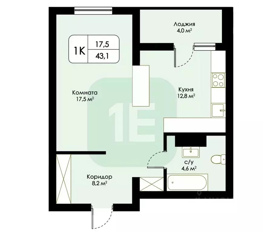1-к кв. Новосибирская область, Новосибирск 2-я Обская ул., 154 (43.1 ... - Фото 2