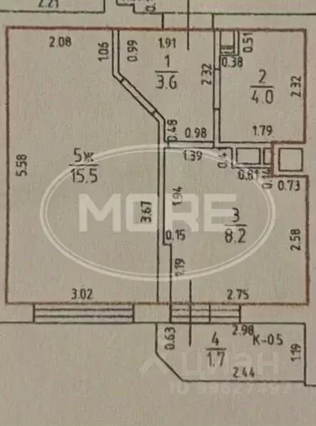 1-к кв. Калининградская область, Калининград Тихорецкий проезд, 5к1 ... - Фото 2