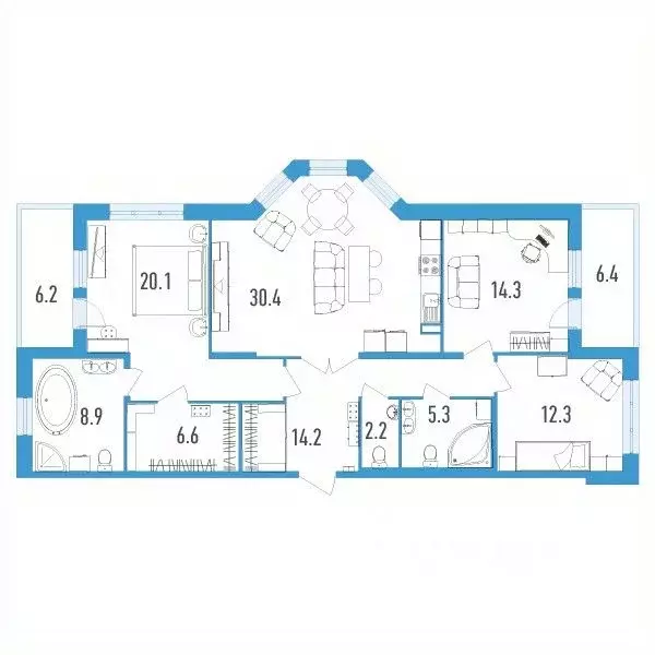 3-к кв. Санкт-Петербург бул. Головнина, 3к1 (120.6 м) - Фото 0