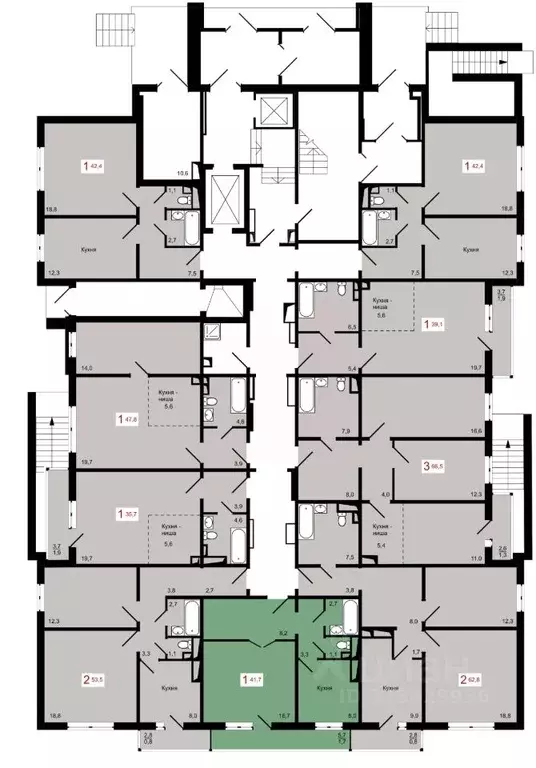 1-к кв. Красноярский край, Красноярск Пашенный мкр,  (41.7 м) - Фото 1