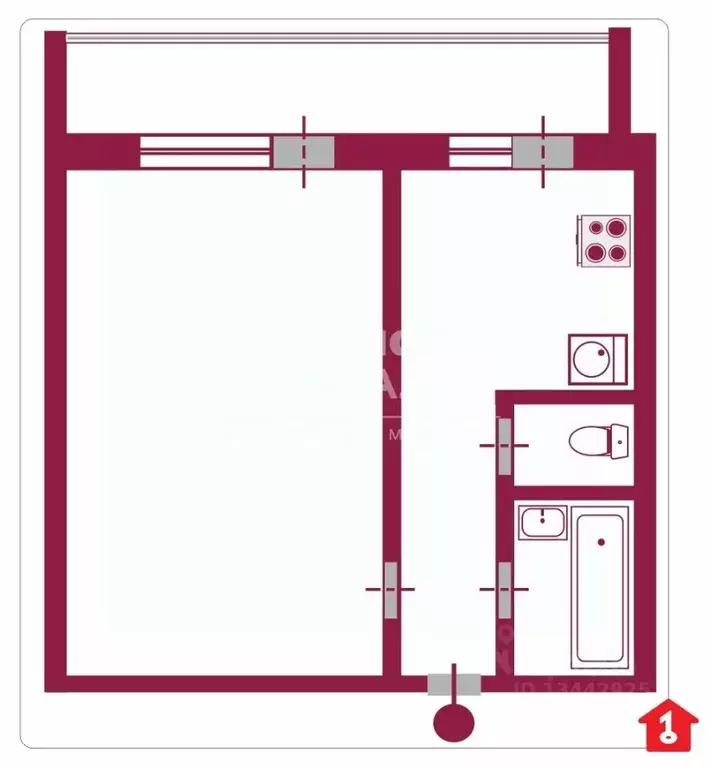 1-к кв. Омская область, Омск ул. Завертяева, 9к21 (36.9 м) - Фото 2