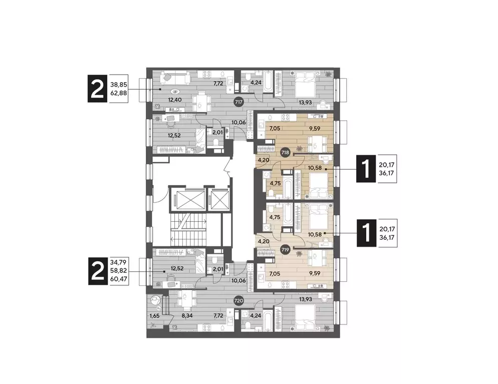 2-к кв. Московская область, Пушкино Публицист жилой комплекс (60.47 м) - Фото 2