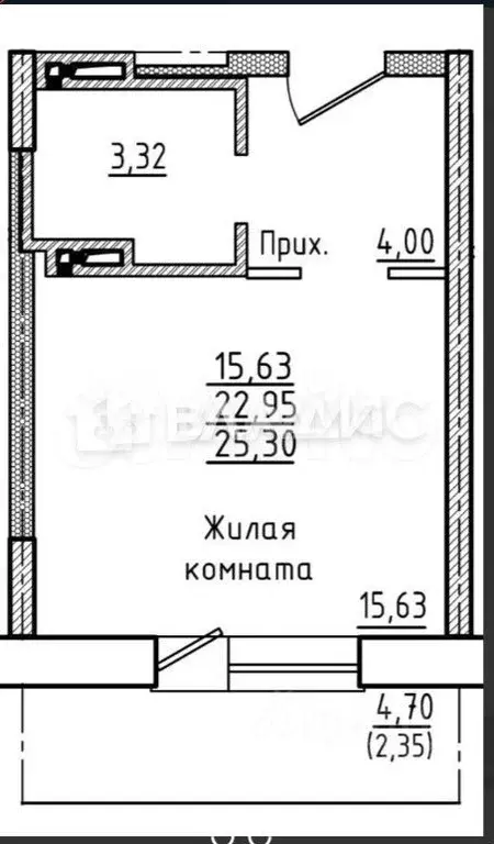 Квартира-студия, 27,2 м, 8/17 эт. - Фото 0