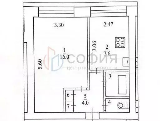 1-к. квартира, 31,6 м, 8/9 эт. - Фото 0
