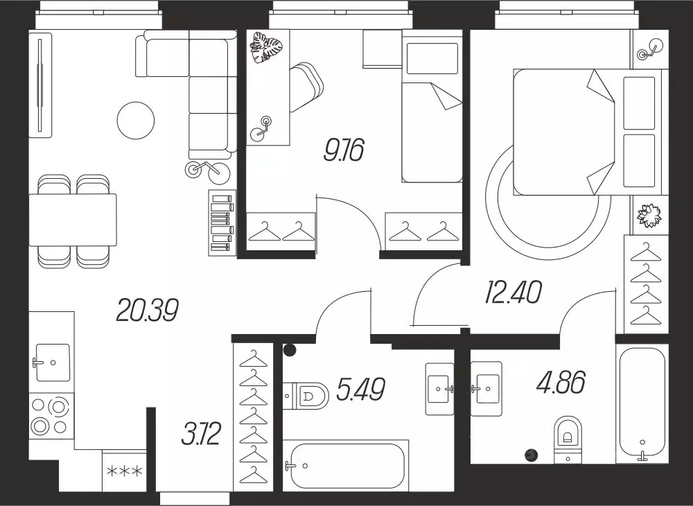 2-к кв. Тульская область, Тула городской округ, с. Осиновая Гора, ... - Фото 1
