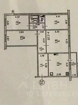 4-к кв. Омская область, Омск ул. 8-я Линия, 198 (98.5 м) - Фото 2