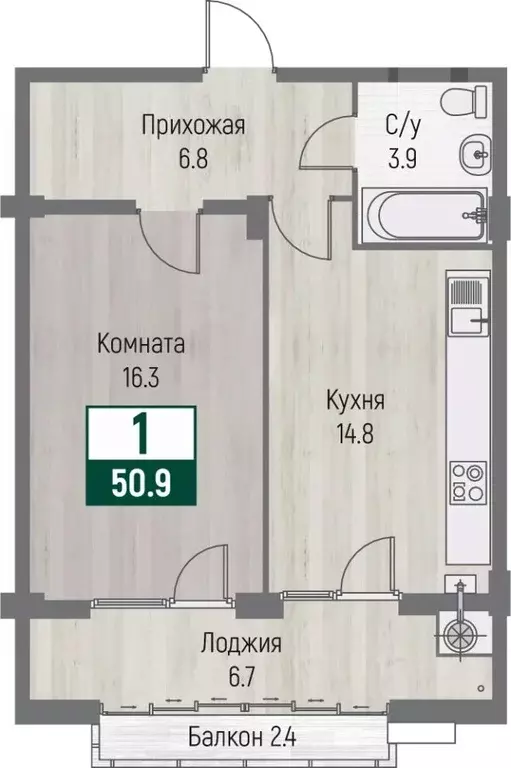 1-к кв. Ставропольский край, Ставрополь №31 мкр, Дубровский жилой ... - Фото 1
