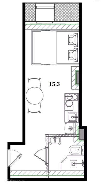 Продаётся квартира-студия, 15.3 м - Фото 1