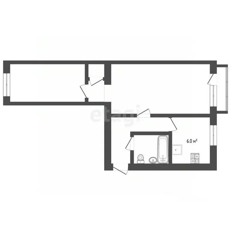 2-к кв. Севастополь просп. Генерала Острякова, 41 (45.3 м) - Фото 2