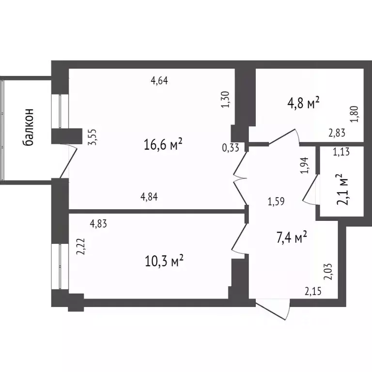 1-к кв. Красноярский край, Красноярск ул. Дмитрия Мартынова, 30 (44.8 ... - Фото 1
