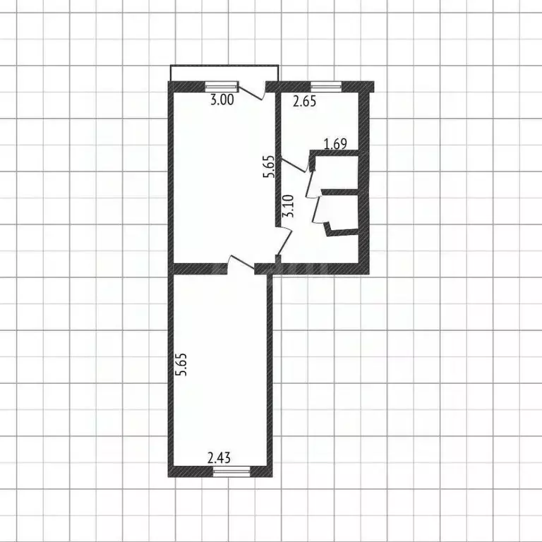 2-к кв. Белгородская область, Белгород Садовая ул., 55 (44.8 м) - Фото 2
