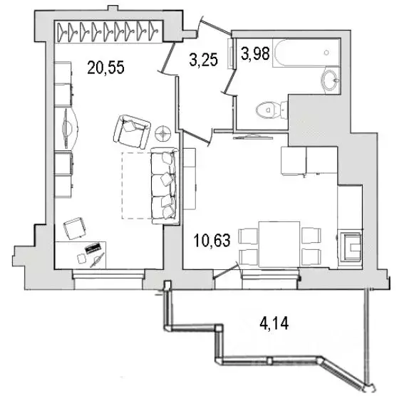 1-к кв. Санкт-Петербург ул. Руднева, 18 (41.8 м) - Фото 1