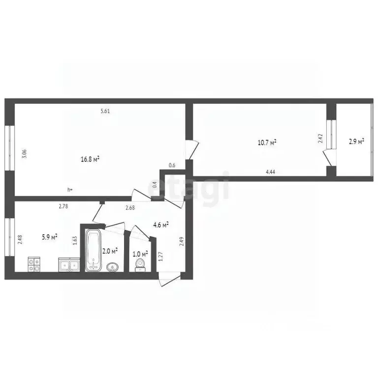 2-к кв. Ростовская область, Ростов-на-Дону Северный мкр, ул. ... - Фото 2