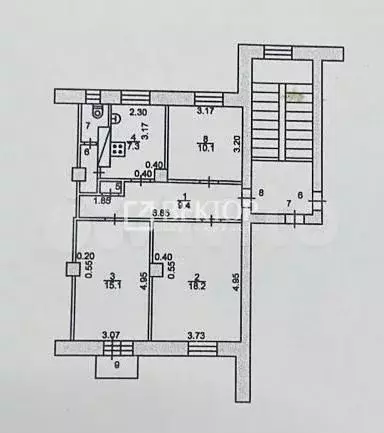 3-к. квартира, 65 м, 3/3 эт. - Фото 0