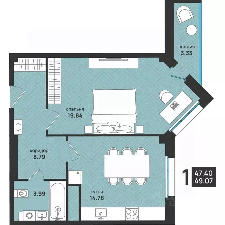 2-к кв. Архангельская область, Архангельск ул. Свободы, 16 (49.07 м) - Фото 2
