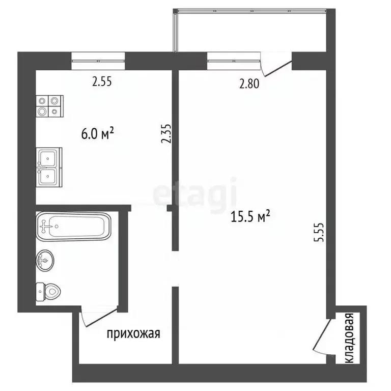 1-к кв. Вологодская область, Череповец ул. Мира, 23Б (28.5 м) - Фото 0