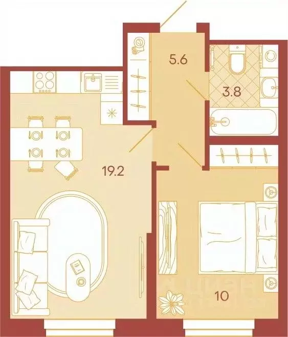 1-к кв. Пензенская область, Пенза ул. Минская, 25 (43.3 м) - Фото 0