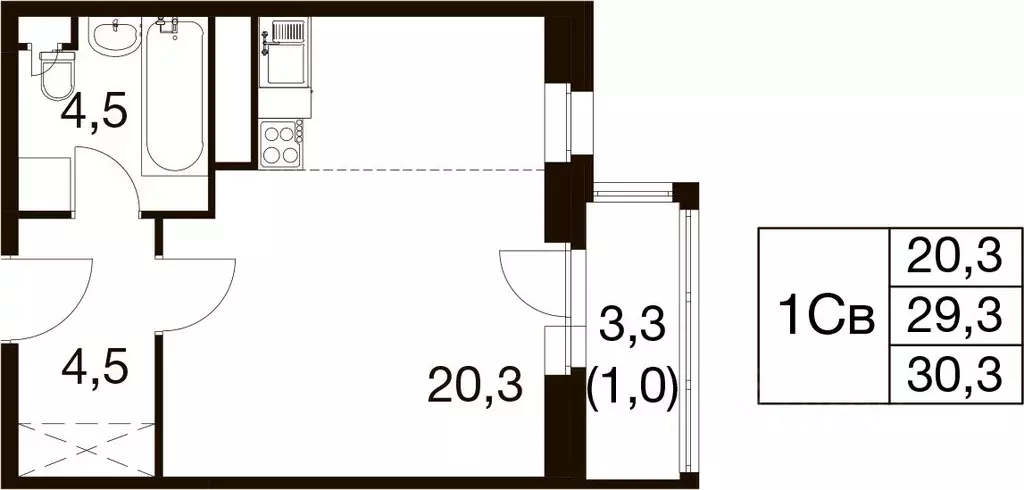Студия Московская область, Балашиха Гагарина мкр, ул. Проектная, 4 ... - Фото 1