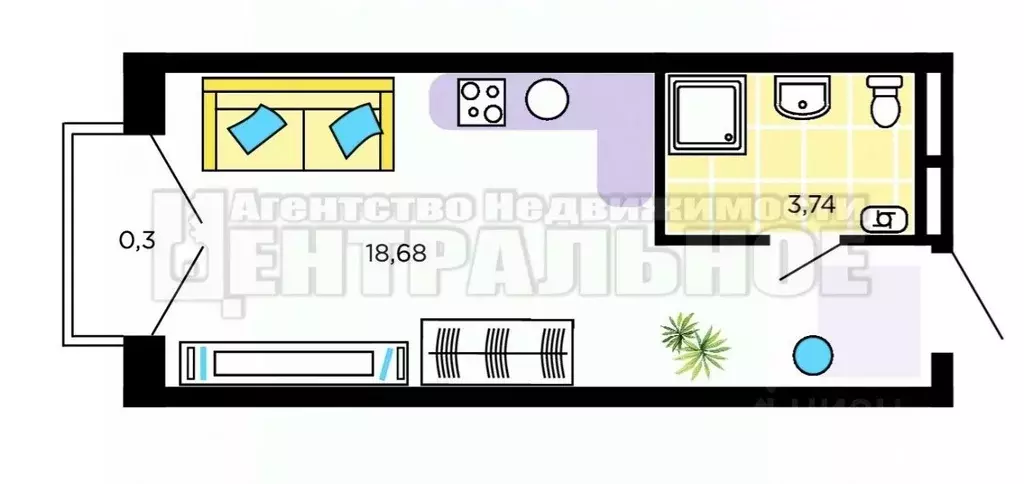 Студия Смоленская область, Смоленск проезд Маршала Конева, 32 (22.75 ... - Фото 2