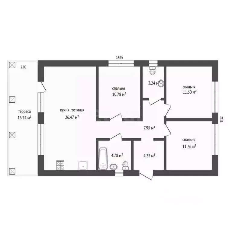 Дом в Тюменская область, Тюмень Царево садовое товарищество,  (103 м) - Фото 2
