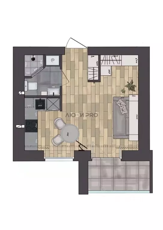 Студия Саратовская область, Энгельс Полиграфическая ул., 77А (21.8 м) - Фото 2