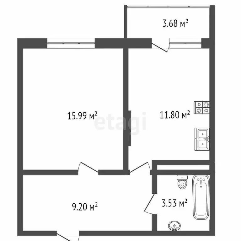 1-комнатная квартира: Нальчик, улица Хужокова, 145В (41 м) - Фото 1