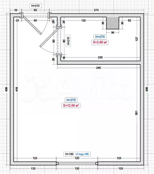 Квартира-студия, 15,2 м, 2/3 эт. - Фото 0