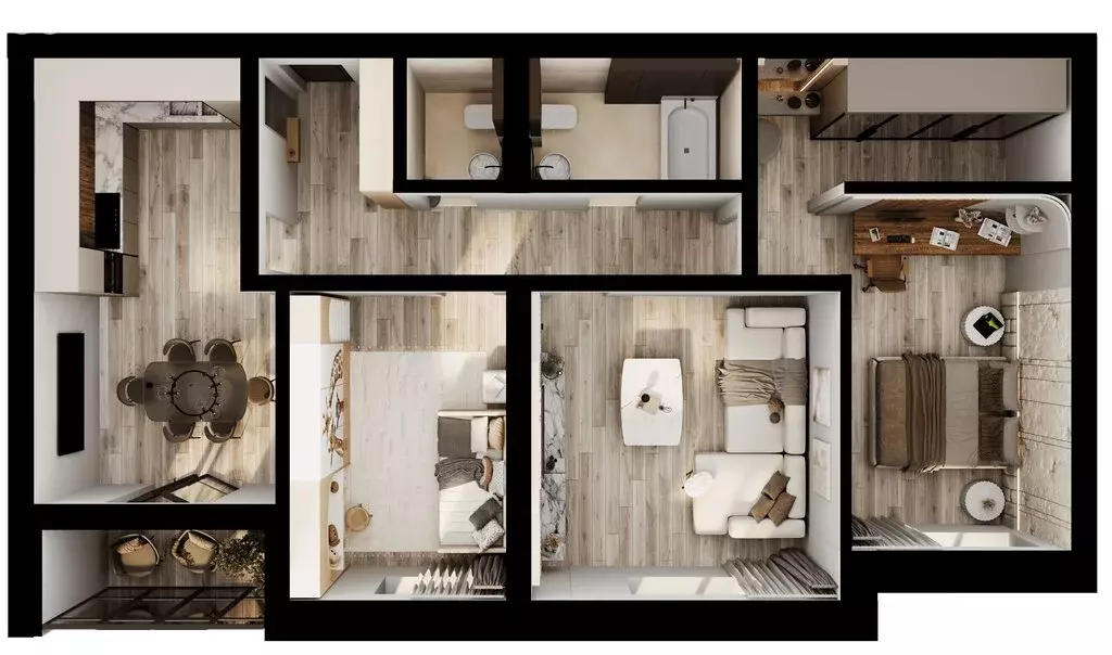 3-комнатная квартира: Светлогорск, Калининградский проспект, 70Е (91.5 ... - Фото 1