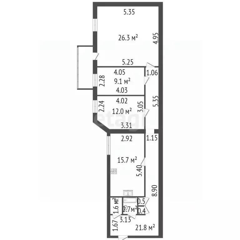 3-к кв. Санкт-Петербург Стремянная ул., 5 (90.1 м) - Фото 1