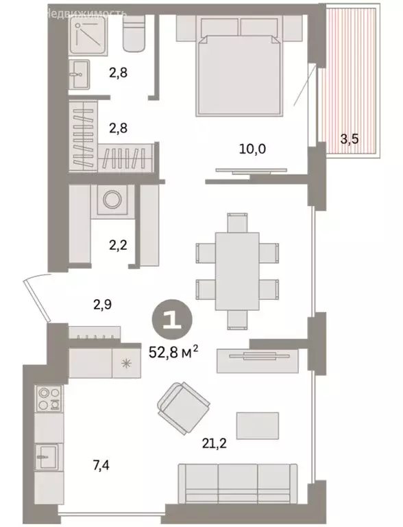 1-комнатная квартира: Екатеринбург, жилой район Сортировочный, ... - Фото 2